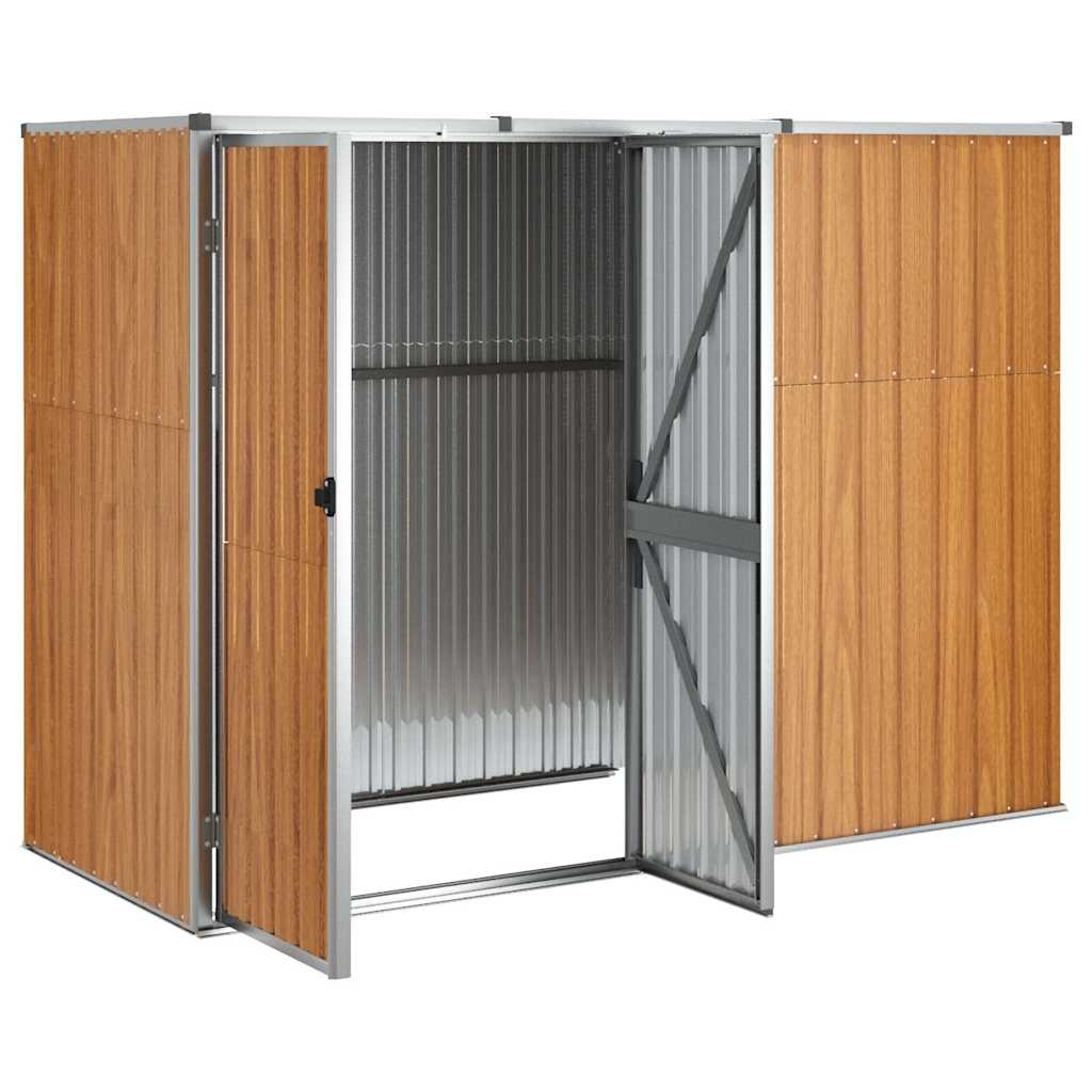 Sodo įrankių pašiūrė, ruda, 225x89x161cm, galvanizuotas plienas Sodo įrankių pašiūrė, ruda, 225x89x161cm, galvanizuotas plienas - Image 4