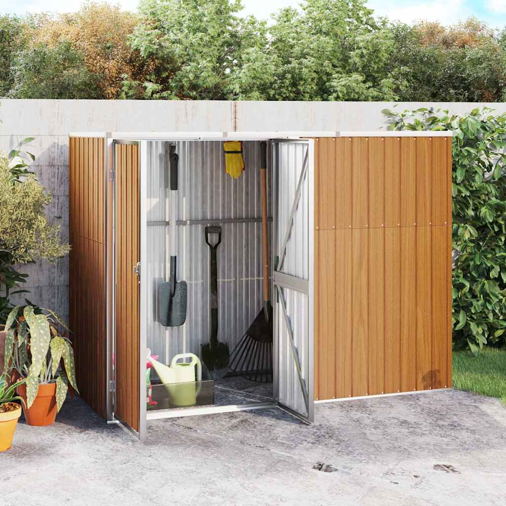 Sodo įrankių pašiūrė, ruda, 225x89x161cm, galvanizuotas plienas Sodo įrankių pašiūrė, ruda, 225x89x161cm, galvanizuotas plienas - Image 2