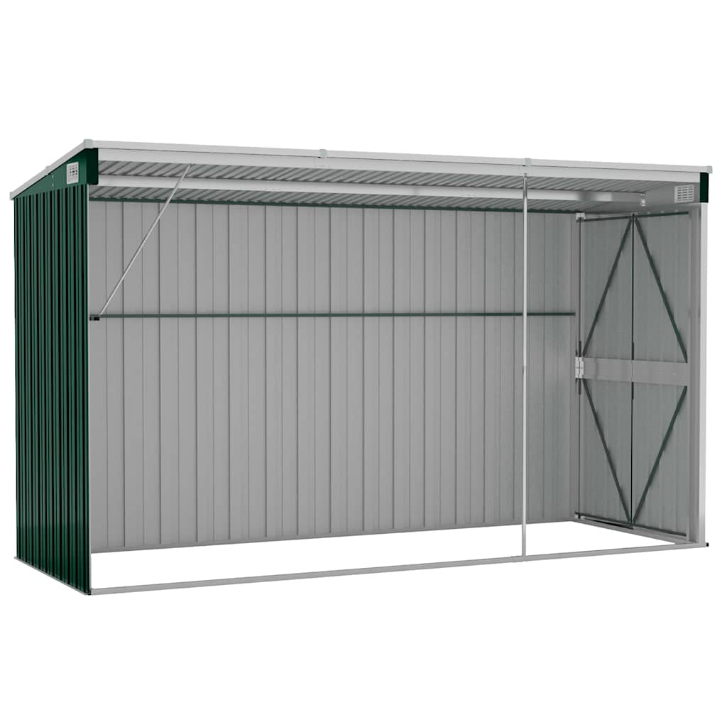 Sodo pašiūrė, žalia, 118x288x178cm, galvanizuotas plienas Sodo pašiūrė, žalia, 118x288x178cm, galvanizuotas plienas - Image 6