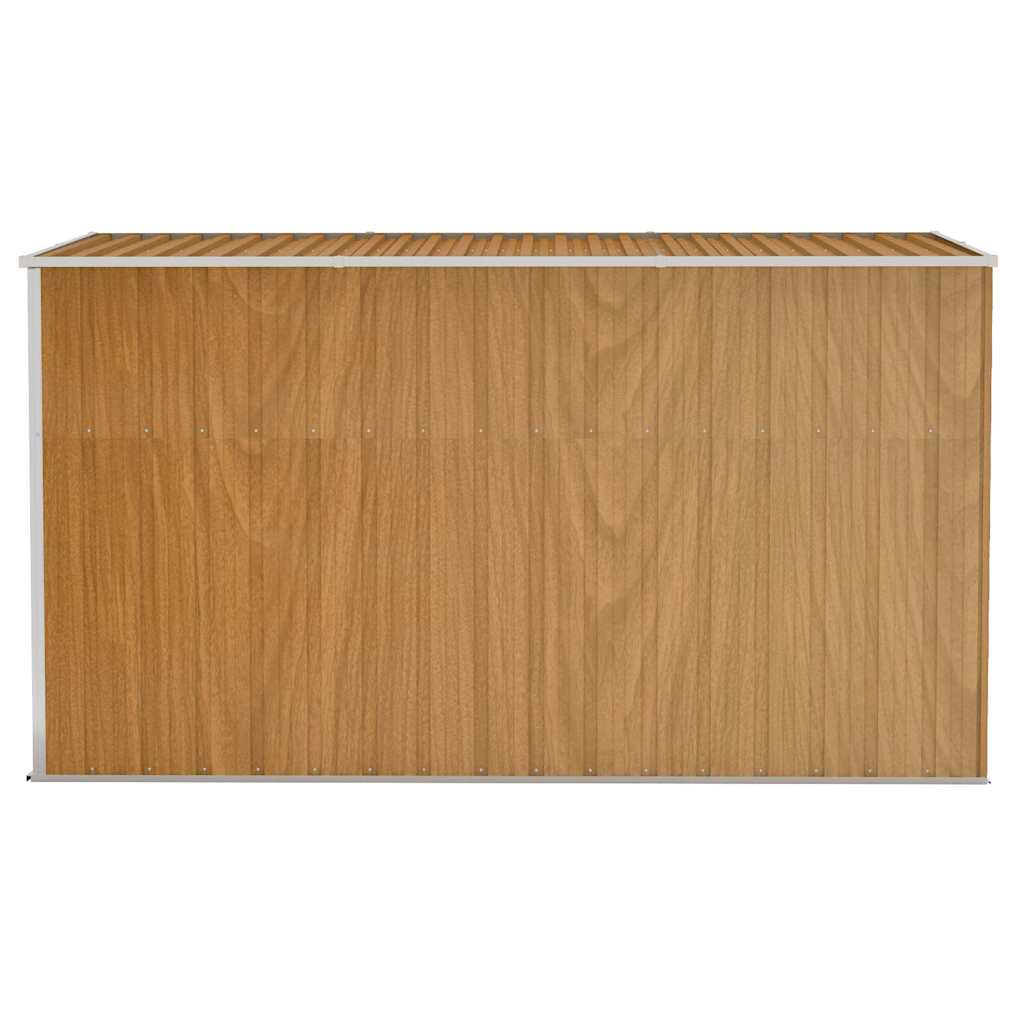 Prie sienos montuojamas sodo sandėliukas, rudas, 118x288x178 cm, cinkuotas plienas Prie sienos montuojamas sodo sandėliukas, rudas, 118x288x178 cm, cinkuotas plienas - Image 4