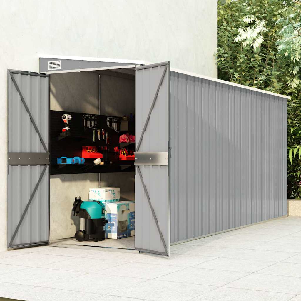 Sodo pašiūrė, pilka, 118x382x178cm, galvanizuotas plienas Sodo pašiūrė, pilka, 118x382x178cm, galvanizuotas plienas - Image 2
