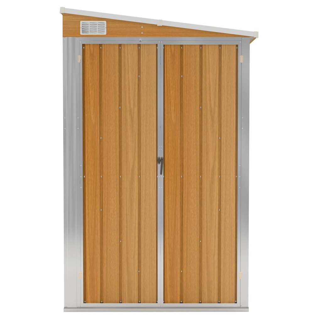 Prie sienos montuojamas sodo sandėliukas, rudas, 118x382x178 cm, cinkuotas plienas Prie sienos montuojamas sodo sandėliukas, rudas, 118x382x178 cm, cinkuotas plienas - Image 3