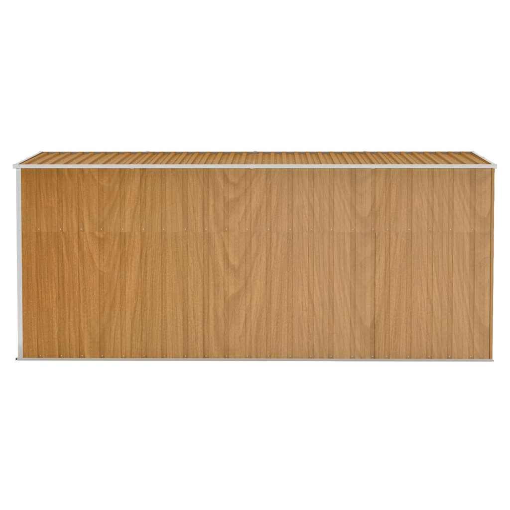 Prie sienos montuojamas sodo sandėliukas, rudas, 118x382x178 cm, cinkuotas plienas Prie sienos montuojamas sodo sandėliukas, rudas, 118x382x178 cm, cinkuotas plienas - Image 4