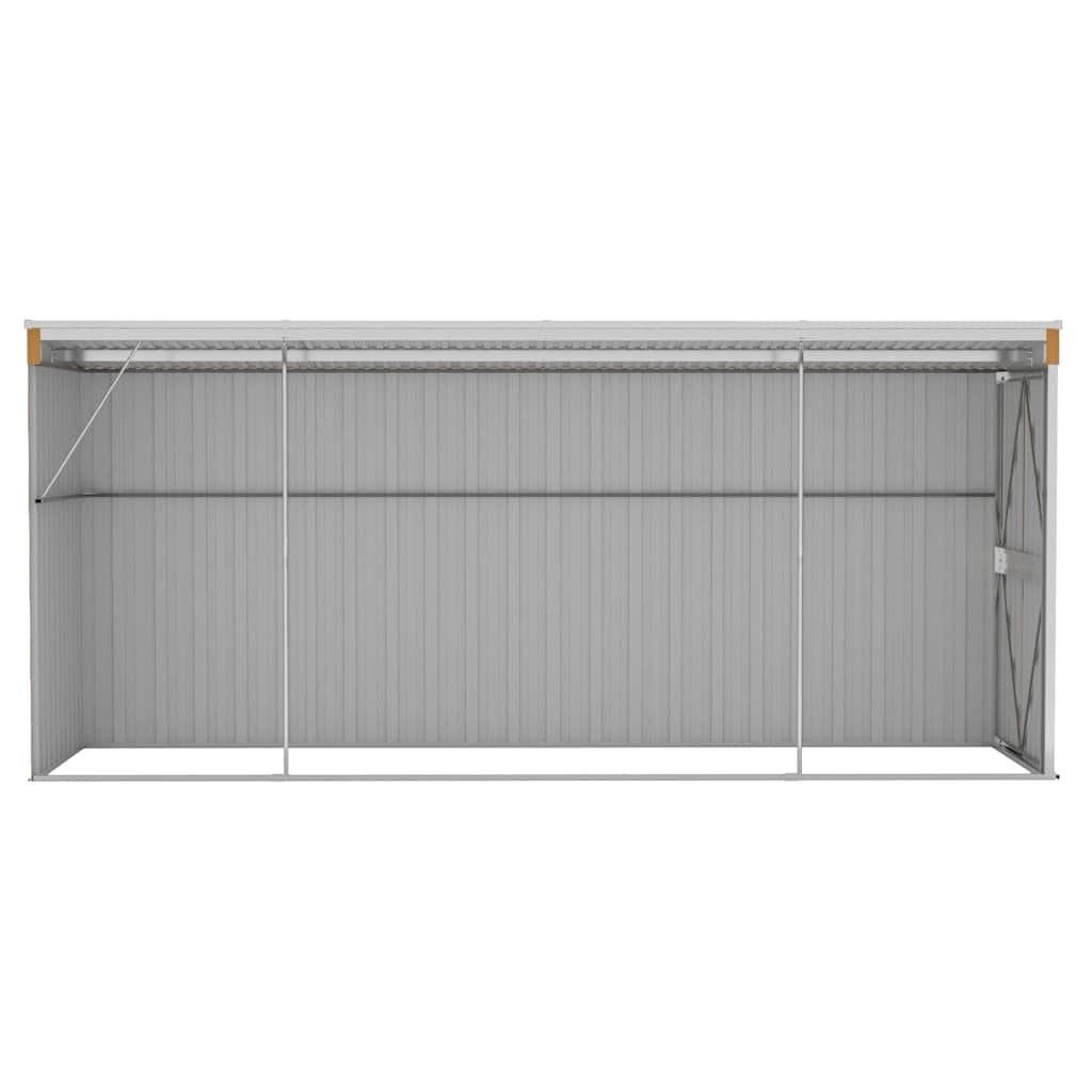 Prie sienos montuojamas sodo sandėliukas, rudas, 118x382x178 cm, cinkuotas plienas Prie sienos montuojamas sodo sandėliukas, rudas, 118x382x178 cm, cinkuotas plienas - Image 5