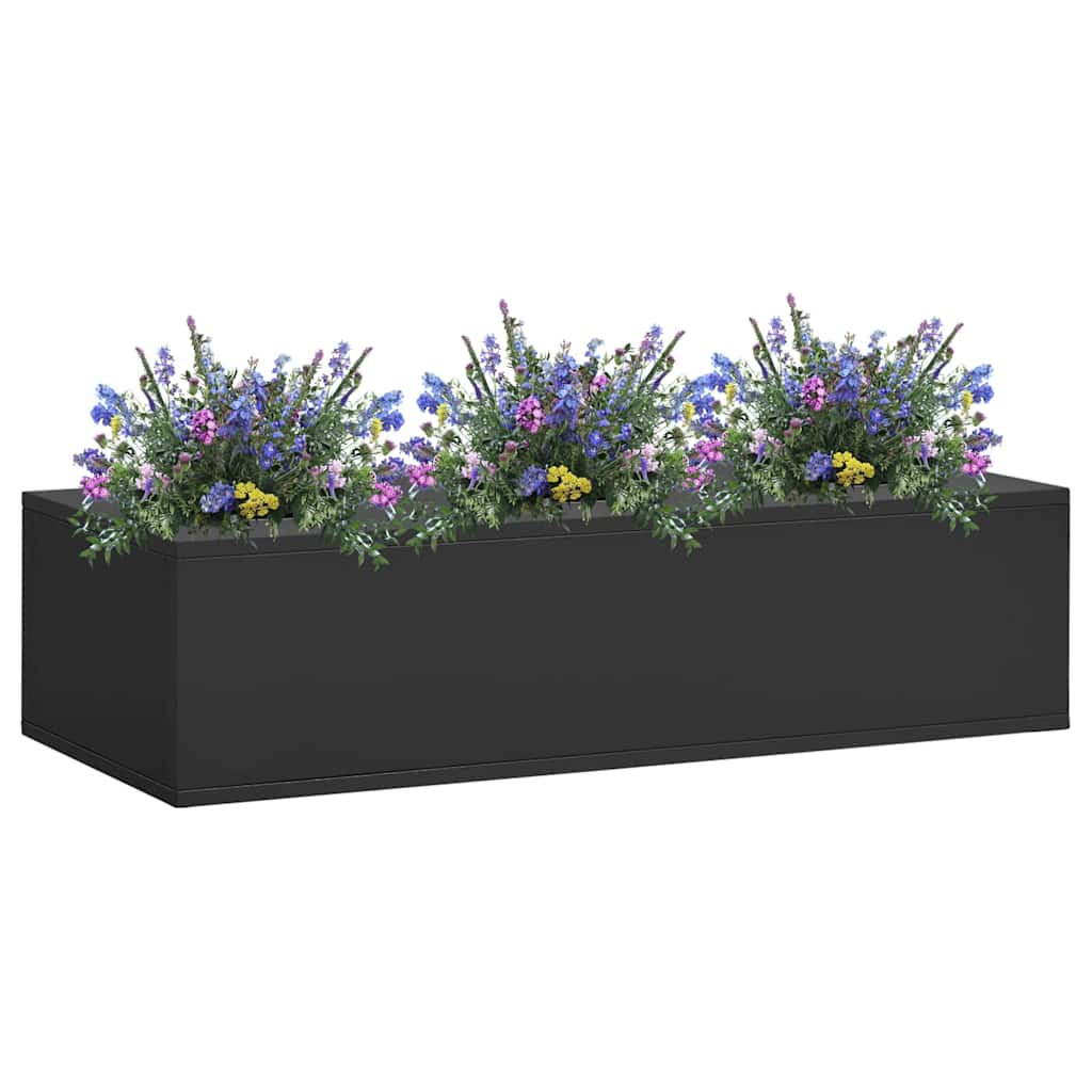 Biuro dėžė gėlėms, antracito spalvos, 90x40x23cm, plienas Biuro dėžė gėlėms, antracito spalvos, 90x40x23cm, plienas - Image 2