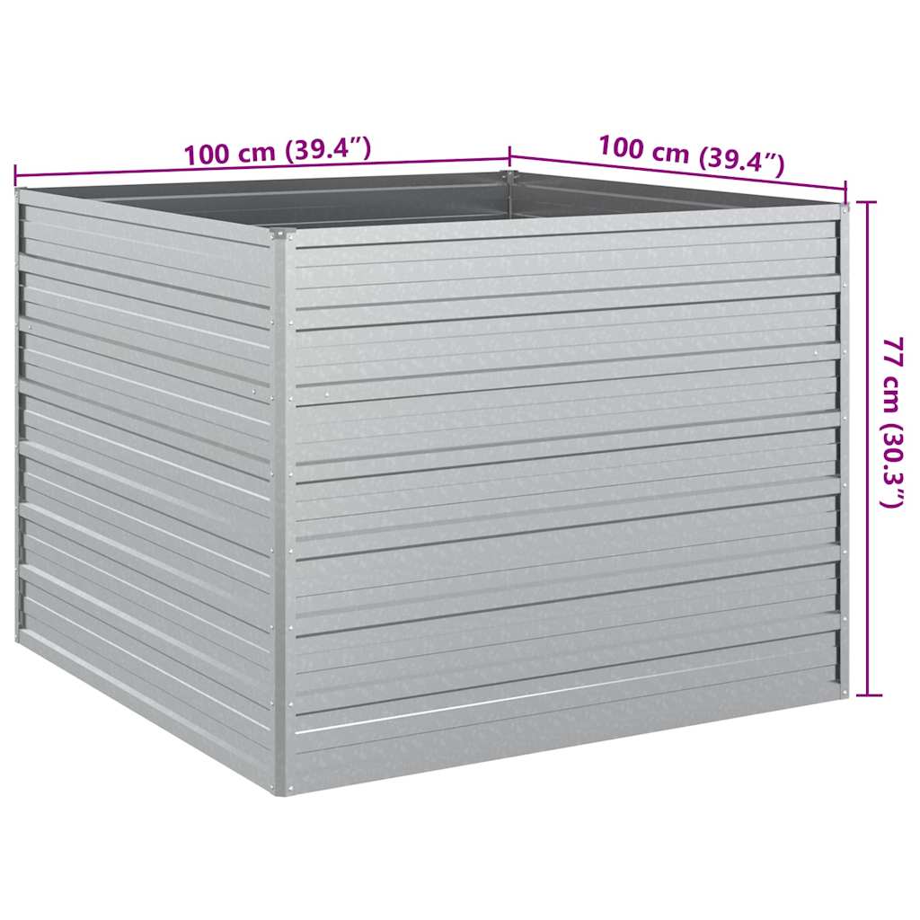 Aukštas sodo lovelis, sidabrinis, 100x100x77cm, plienas Aukštas sodo lovelis, sidabrinis, 100x100x77cm, plienas - Image 6