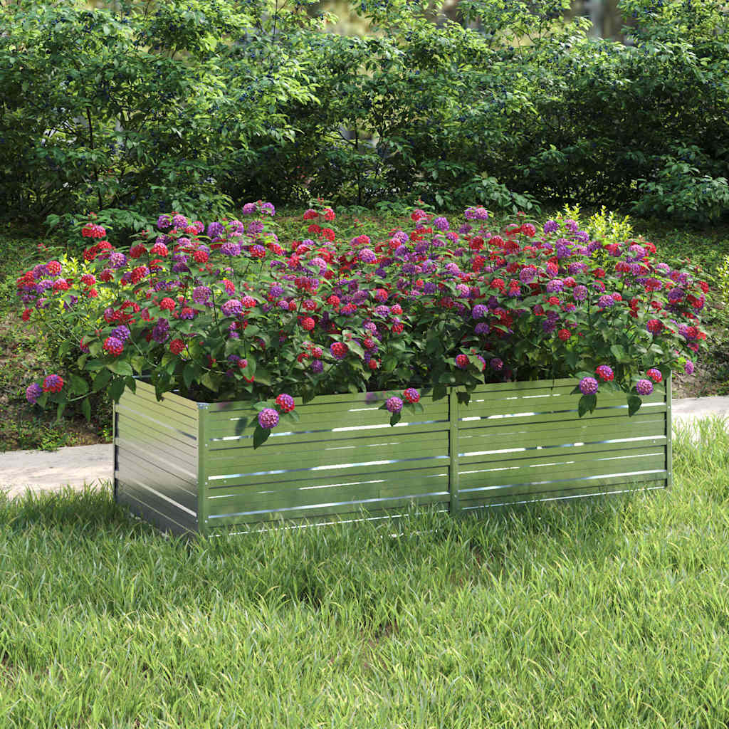 Aukštas sodo lovelis, sidabrinis, 160x80x45cm, plienas Aukštas sodo lovelis, sidabrinis, 160x80x45cm, plienas - Image 2