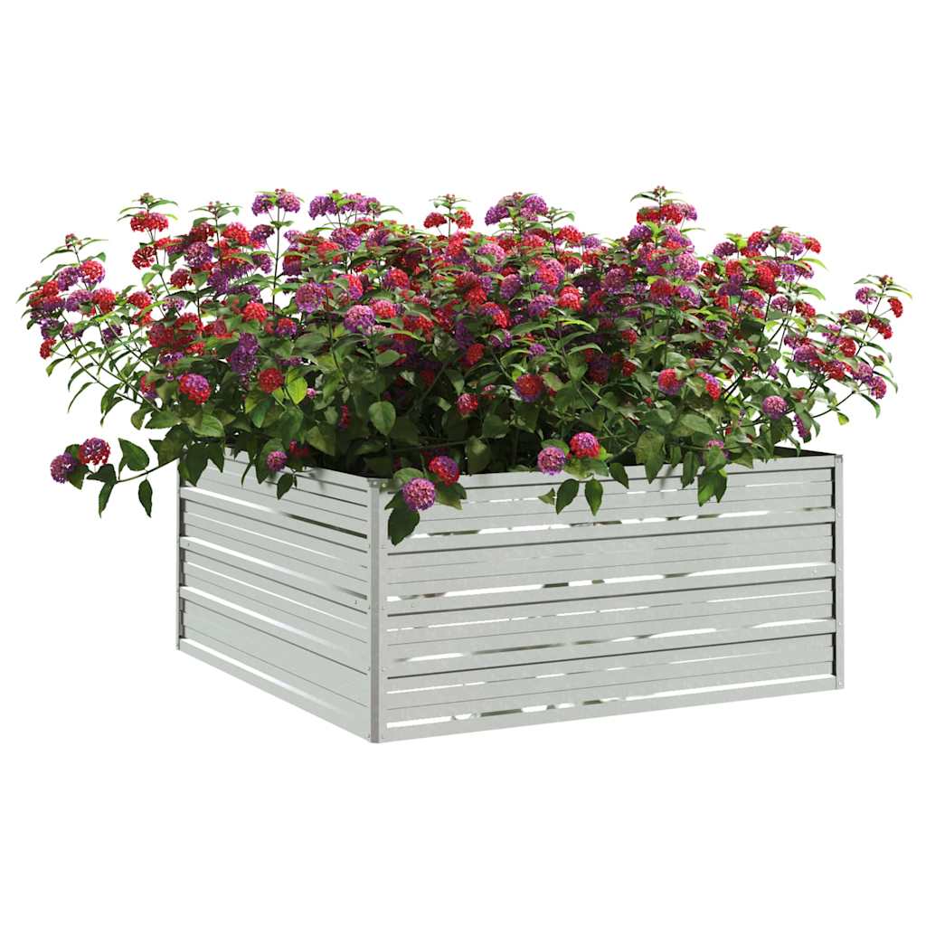 Aukštas sodo lovelis, sidabrinis, 100x100x45cm, plienas Aukštas sodo lovelis, sidabrinis, 100x100x45cm, plienas - Image 3