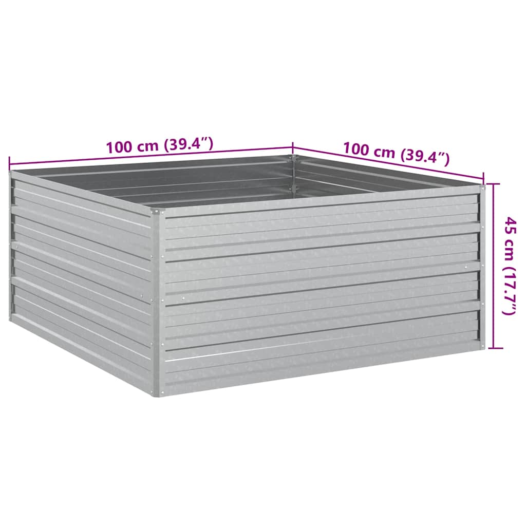 Aukštas sodo lovelis, sidabrinis, 100x100x45cm, plienas Aukštas sodo lovelis, sidabrinis, 100x100x45cm, plienas - Image 7