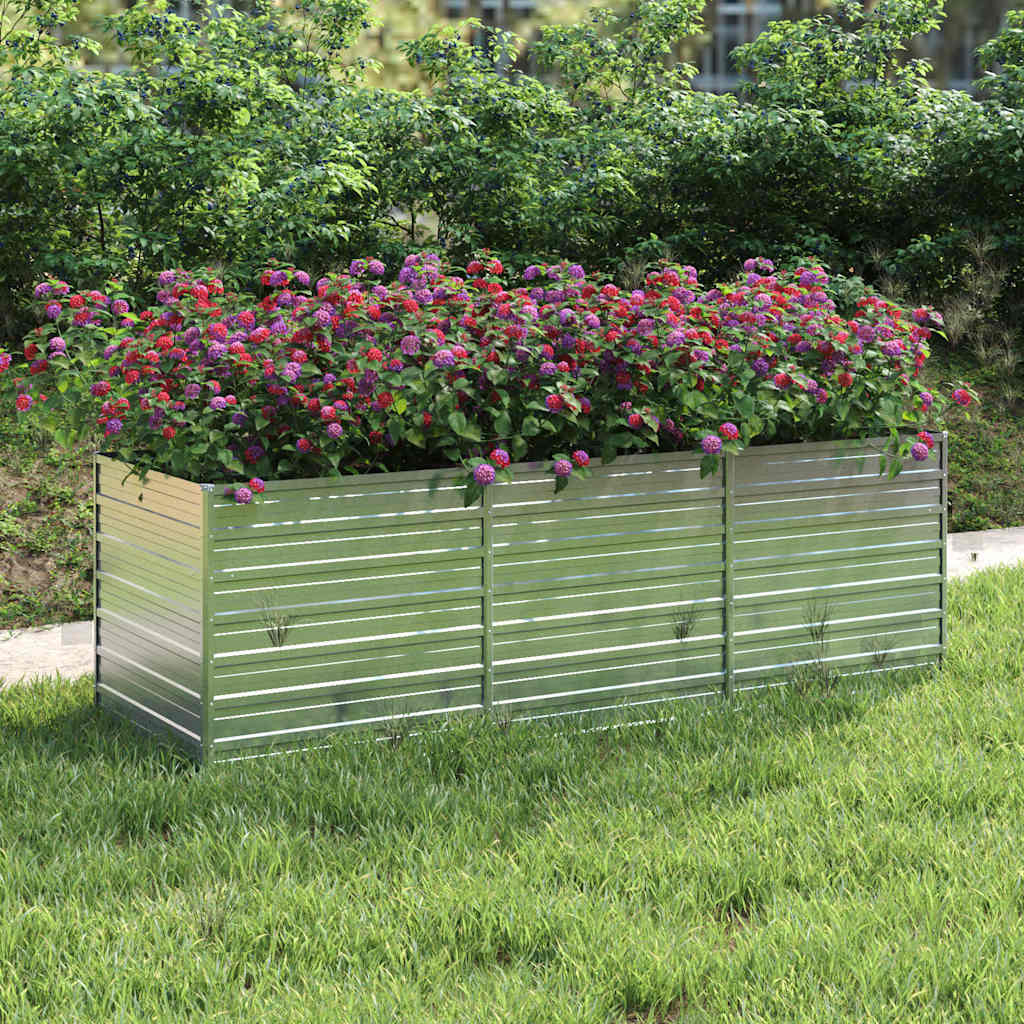Aukštas sodo lovelis, sidabrinis, 240x80x77cm, plienas Aukštas sodo lovelis, sidabrinis, 240x80x77cm, plienas - Image 2