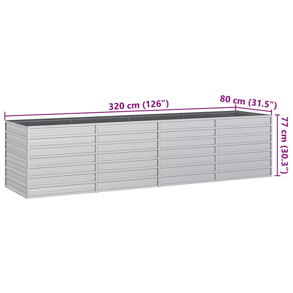 Aukštas sodo lovelis, sidabrinis, 320x80x77cm, plienas Aukštas sodo lovelis, sidabrinis, 320x80x77cm, plienas - Image 7