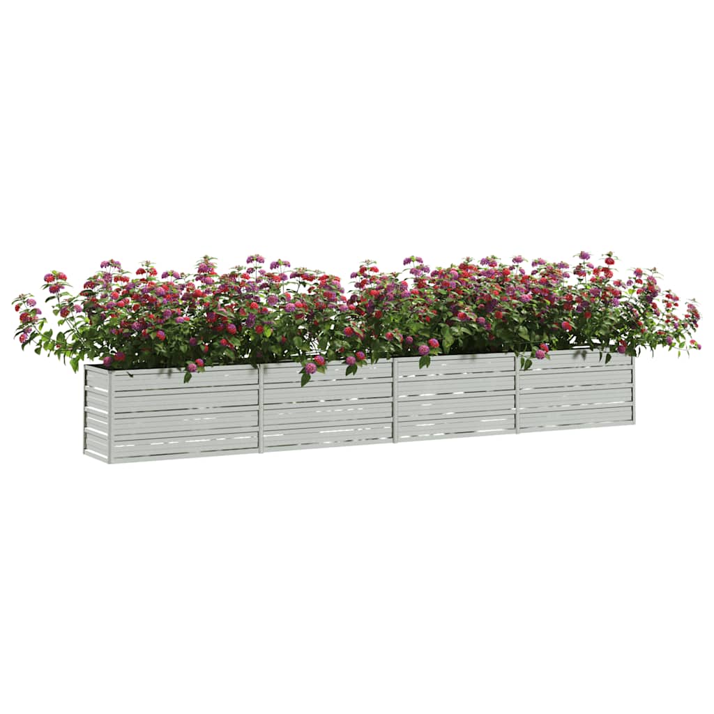 Aukštas sodo lovelis, sidabrinis, 320x40x45cm, plienas Aukštas sodo lovelis, sidabrinis, 320x40x45cm, plienas - Image 3