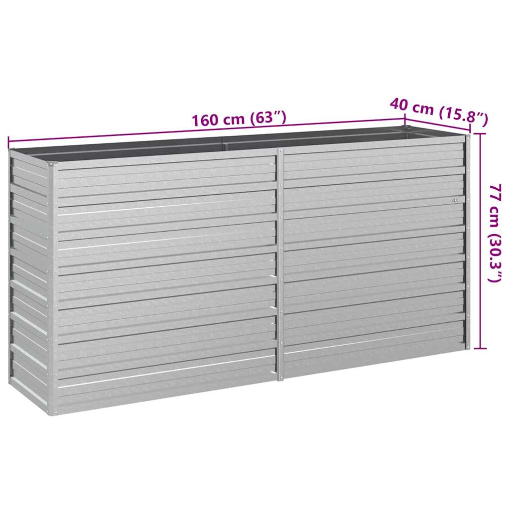 Aukštas sodo lovelis, sidabrinis, 160x40x77cm, plienas Aukštas sodo lovelis, sidabrinis, 160x40x77cm, plienas - Image 7