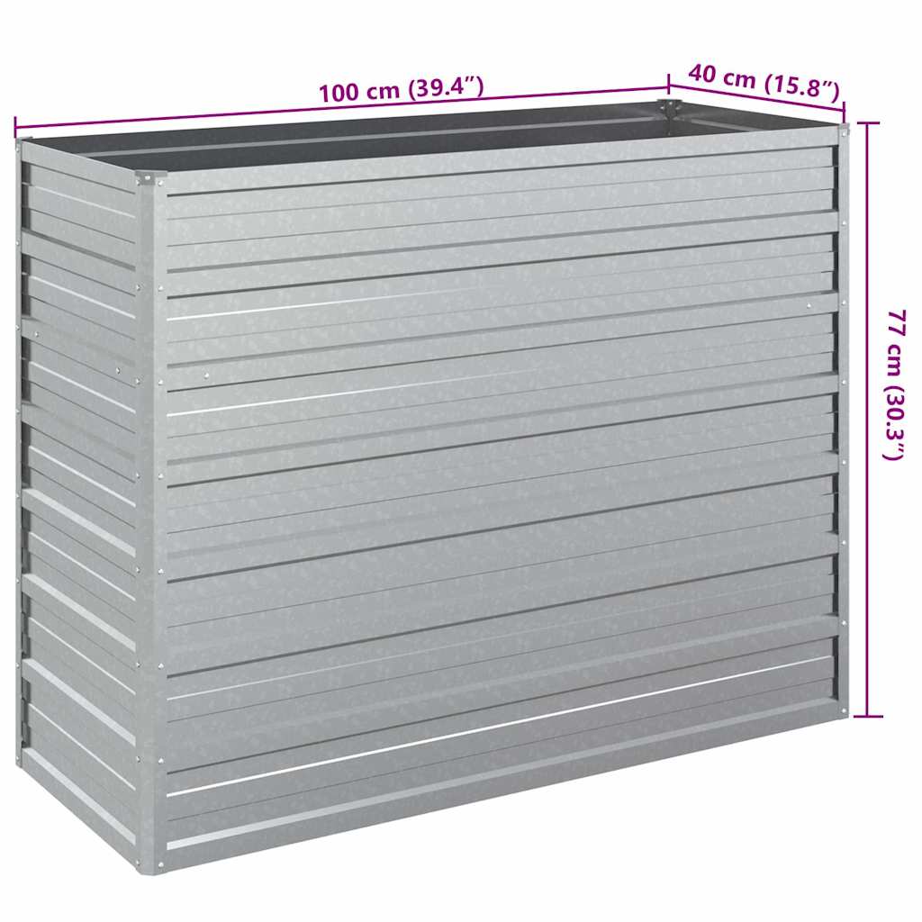 Aukštas sodo lovelis, sidabrinis, 100x40x77cm, plienas Aukštas sodo lovelis, sidabrinis, 100x40x77cm, plienas - Image 7
