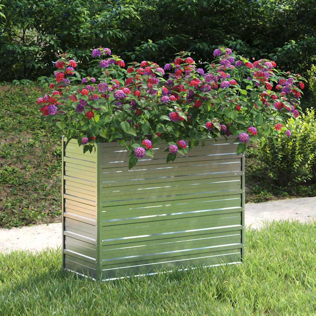 Aukštas sodo lovelis, sidabrinis, 100x40x77cm, plienas Aukštas sodo lovelis, sidabrinis, 100x40x77cm, plienas - Image 2