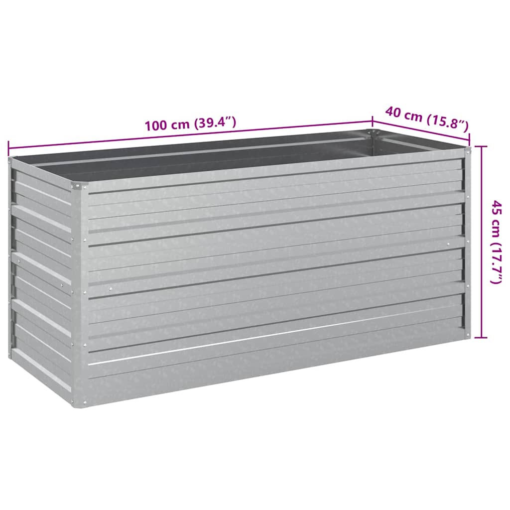 Aukštas sodo lovelis, sidabrinis, 100x40x45cm, plienas Aukštas sodo lovelis, sidabrinis, 100x40x45cm, plienas - Image 7