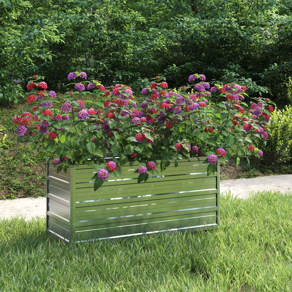 Aukštas sodo lovelis, sidabrinis, 100x40x45cm, plienas Aukštas sodo lovelis, sidabrinis, 100x40x45cm, plienas - Image 2