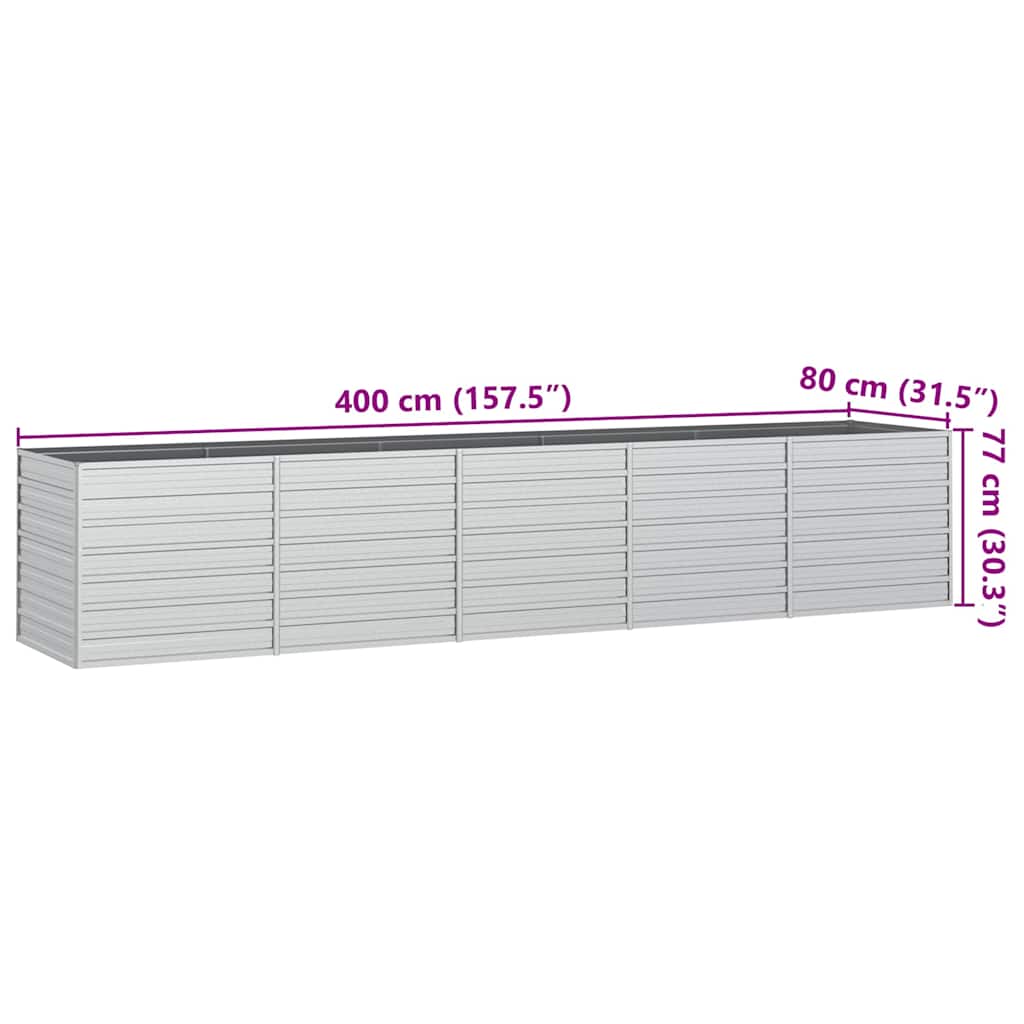 Aukštas sodo lovelis, sidabrinis, 400x80x77cm, plienas Aukštas sodo lovelis, sidabrinis, 400x80x77cm, plienas - Image 7