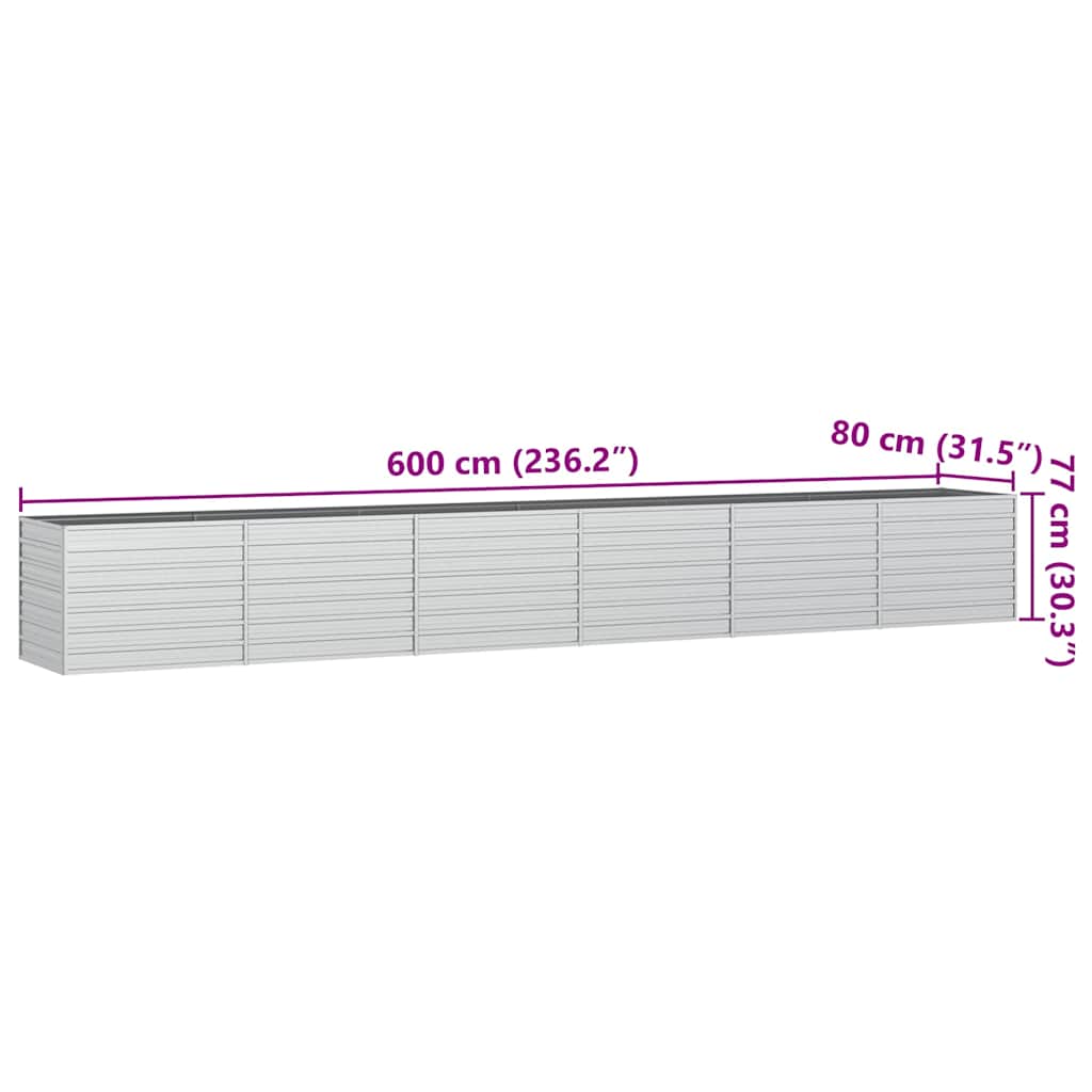 Aukštas sodo lovelis, sidabrinis, 600x80x77cm, plienas Aukštas sodo lovelis, sidabrinis, 600x80x77cm, plienas - Image 7