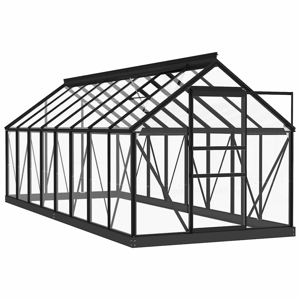 Stiklinis šiltnamis, antracito, 155×395,5x191cm, aliuminis Stiklinis šiltnamis, antracito, 155x395,5x191cm, aliuminis - Image 3