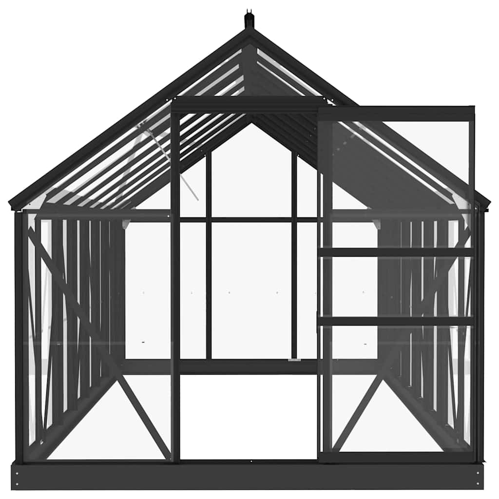 Stiklinis šiltnamis, antracito, 155×395,5x191cm, aliuminis Stiklinis šiltnamis, antracito, 155x395,5x191cm, aliuminis - Image 5