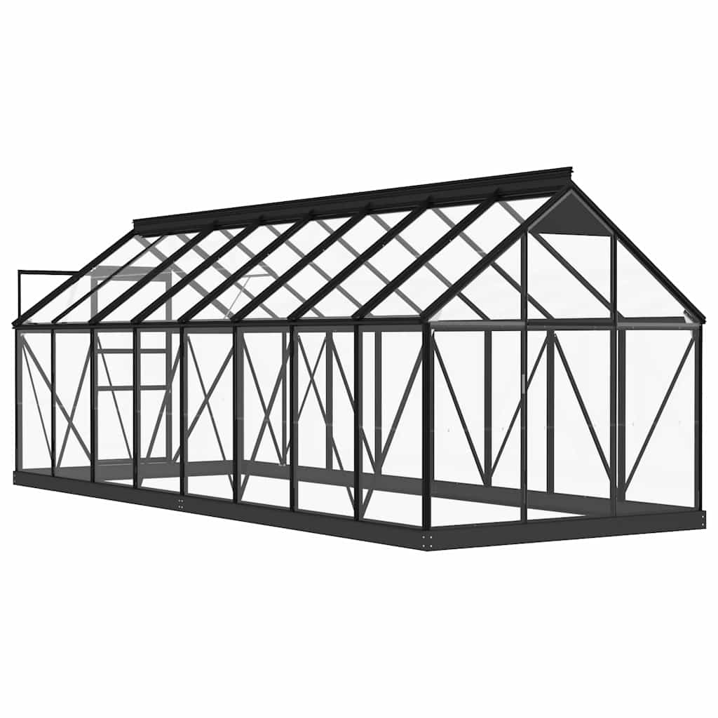 Stiklinis šiltnamis, antracito, 155×395,5x191cm, aliuminis Stiklinis šiltnamis, antracito, 155x395,5x191cm, aliuminis - Image 6