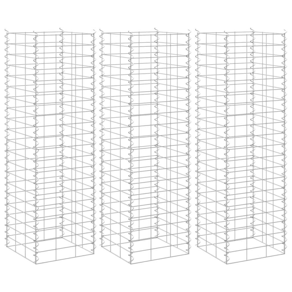 Aukšti gabionų loveliai, 3vnt., 30x30x100cm, geležis Aukšti gabionų loveliai, 3vnt., 30x30x100cm, geležis - Image 2