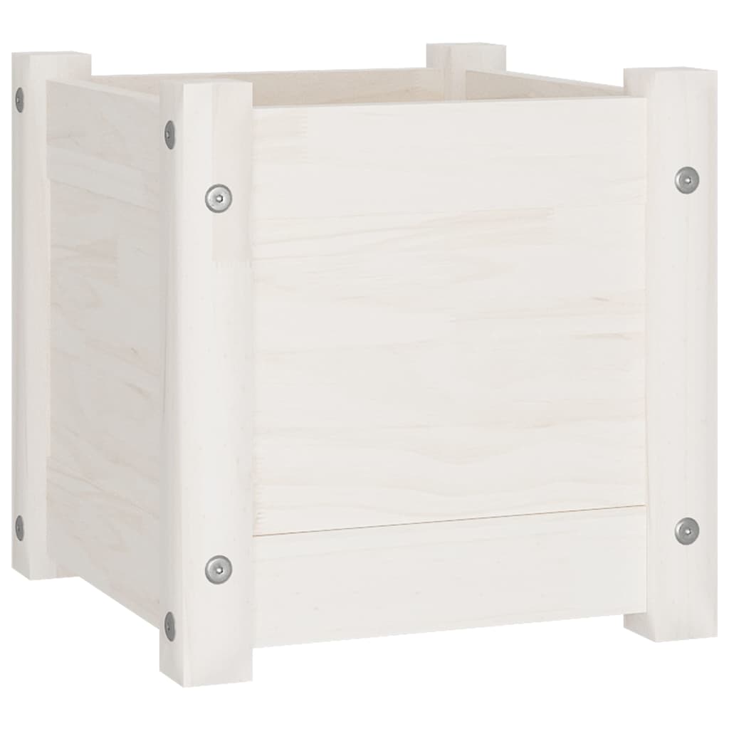 Sodo loveliai, 2vnt., balti, 31x31x31cm, pušies masyvas Sodo loveliai, 2vnt., balti, 31x31x31cm, pušies masyvas - Image 4