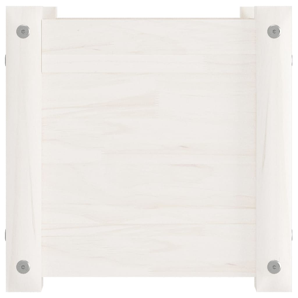 Sodo loveliai, 2vnt., balti, 31x31x31cm, pušies masyvas Sodo loveliai, 2vnt., balti, 31x31x31cm, pušies masyvas - Image 6