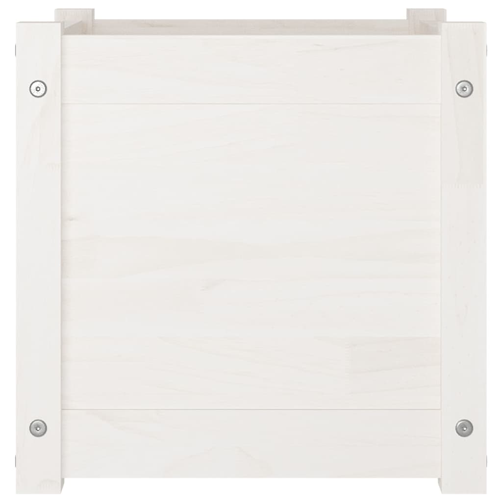 Sodo loveliai, 2vnt., balti, 40x40x40cm, pušies masyvas Sodo loveliai, 2vnt., balti, 40x40x40cm, pušies masyvas - Image 5