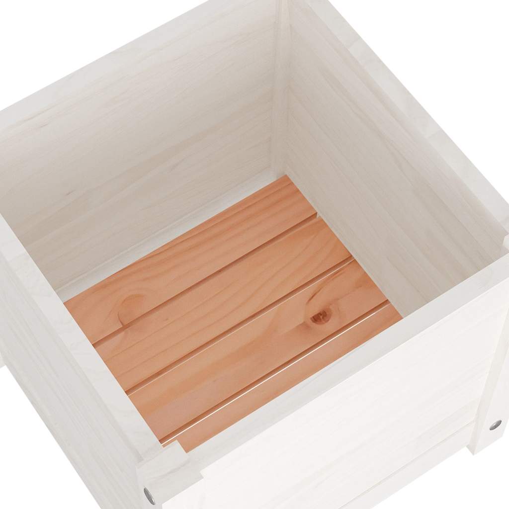 Sodo loveliai, 2vnt., balti, 40x40x40cm, pušies masyvas Sodo loveliai, 2vnt., balti, 40x40x40cm, pušies masyvas - Image 7