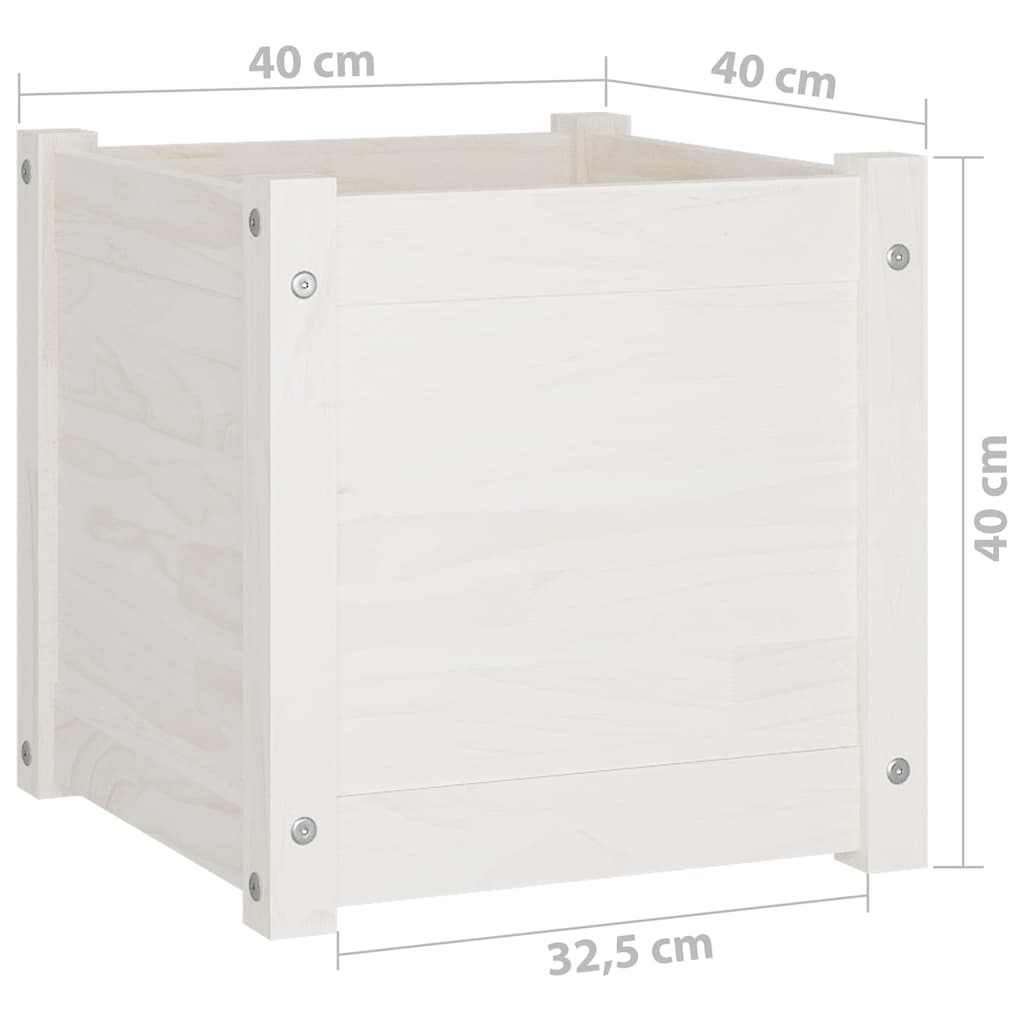 Sodo loveliai, 2vnt., balti, 40x40x40cm, pušies masyvas Sodo loveliai, 2vnt., balti, 40x40x40cm, pušies masyvas