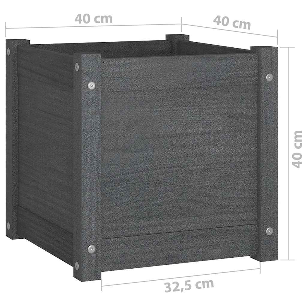 Sodo lovelis, pilkas, 40x40x40 cm, pušies medienos masyvas Sodo lovelis, pilkas, 40x40x40 cm, pušies medienos masyvas