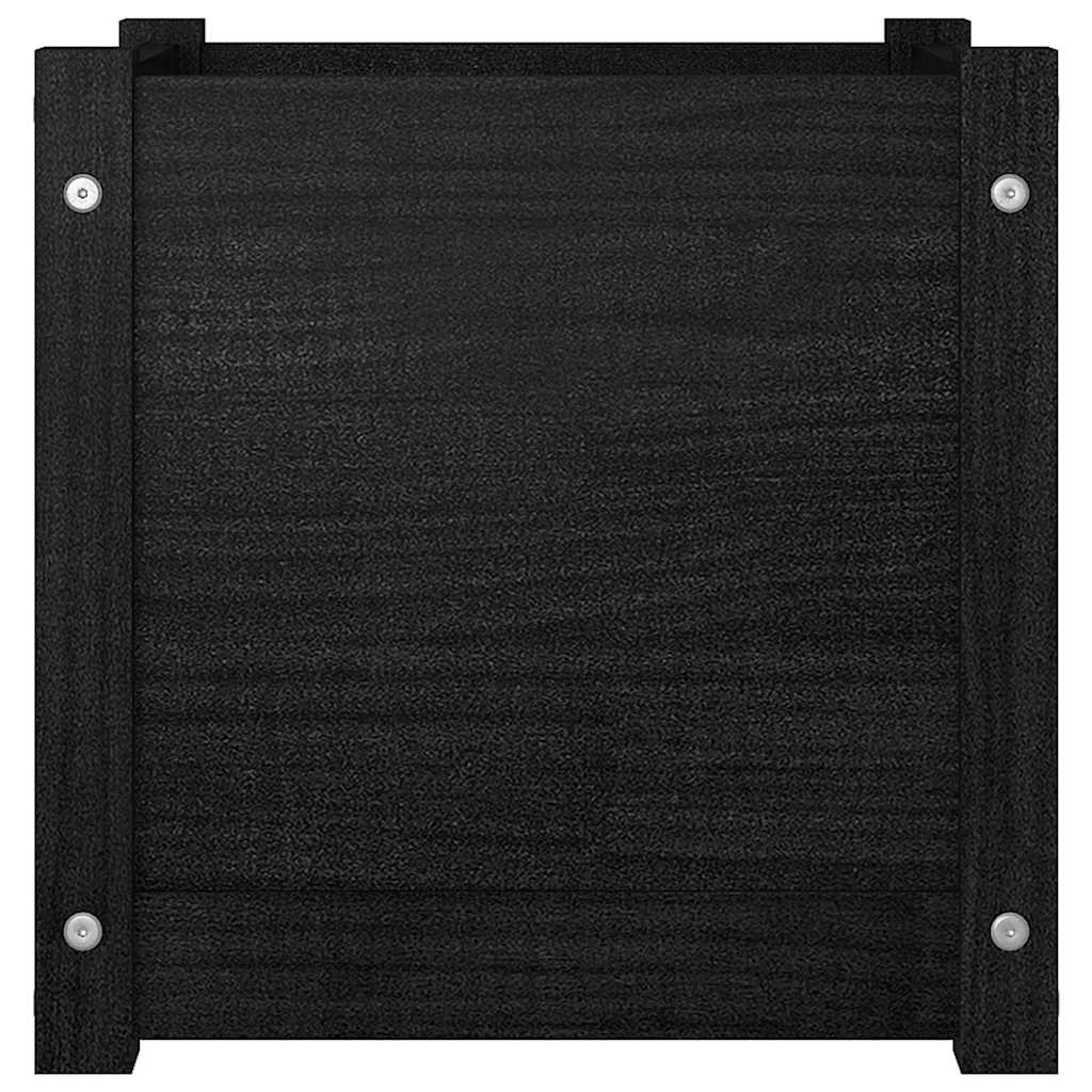 Sodo loveliai, 2vnt., juodi, 40x40x40cm, pušies masyvas Sodo loveliai, 2vnt., juodi, 40x40x40cm, pušies masyvas - Image 5
