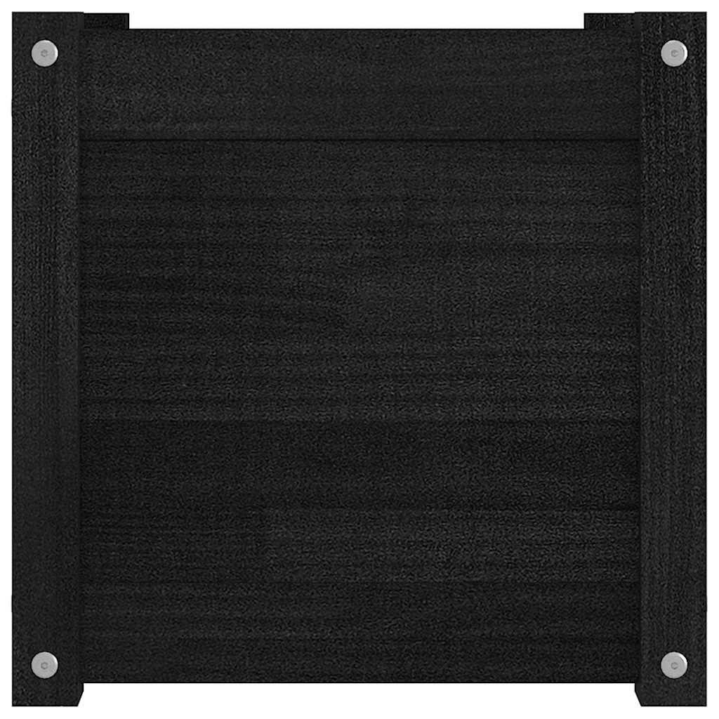 Sodo loveliai, 2vnt., juodi, 40x40x40cm, pušies masyvas Sodo loveliai, 2vnt., juodi, 40x40x40cm, pušies masyvas - Image 6