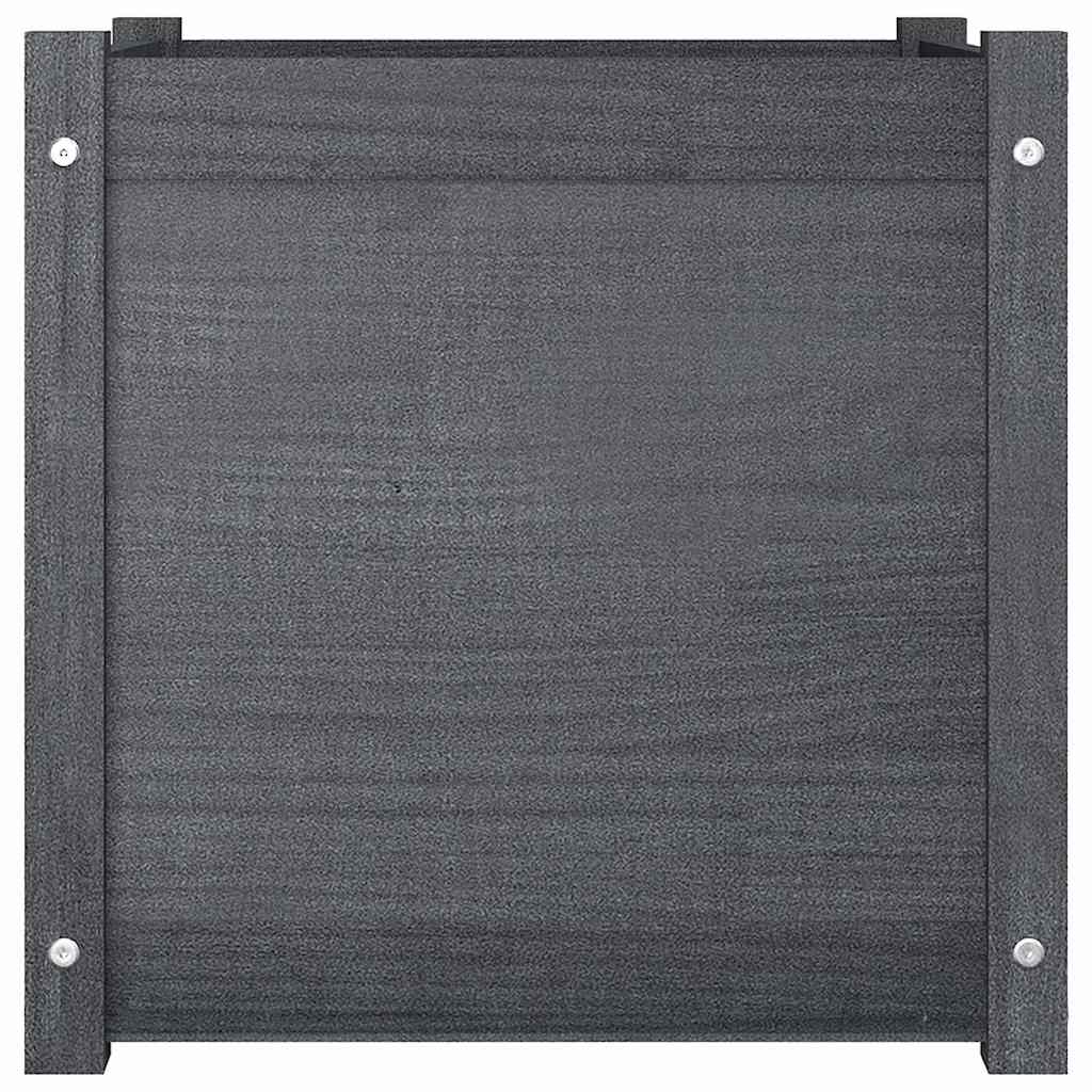 Sodo lovelis, pilkas, 50x50x50 cm, pušies medienos masyvas Sodo lovelis, pilkas, 50x50x50 cm, pušies medienos masyvas - Image 3
