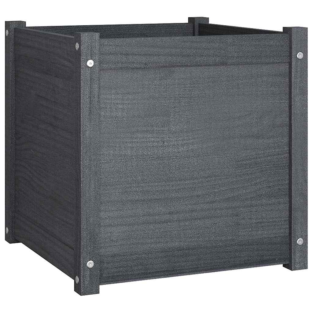 Sodo loveliai, 2vnt., pilki, 50x50x50cm, pušies masyvas Sodo loveliai, 2vnt., pilki, 50x50x50cm, pušies masyvas - Image 3