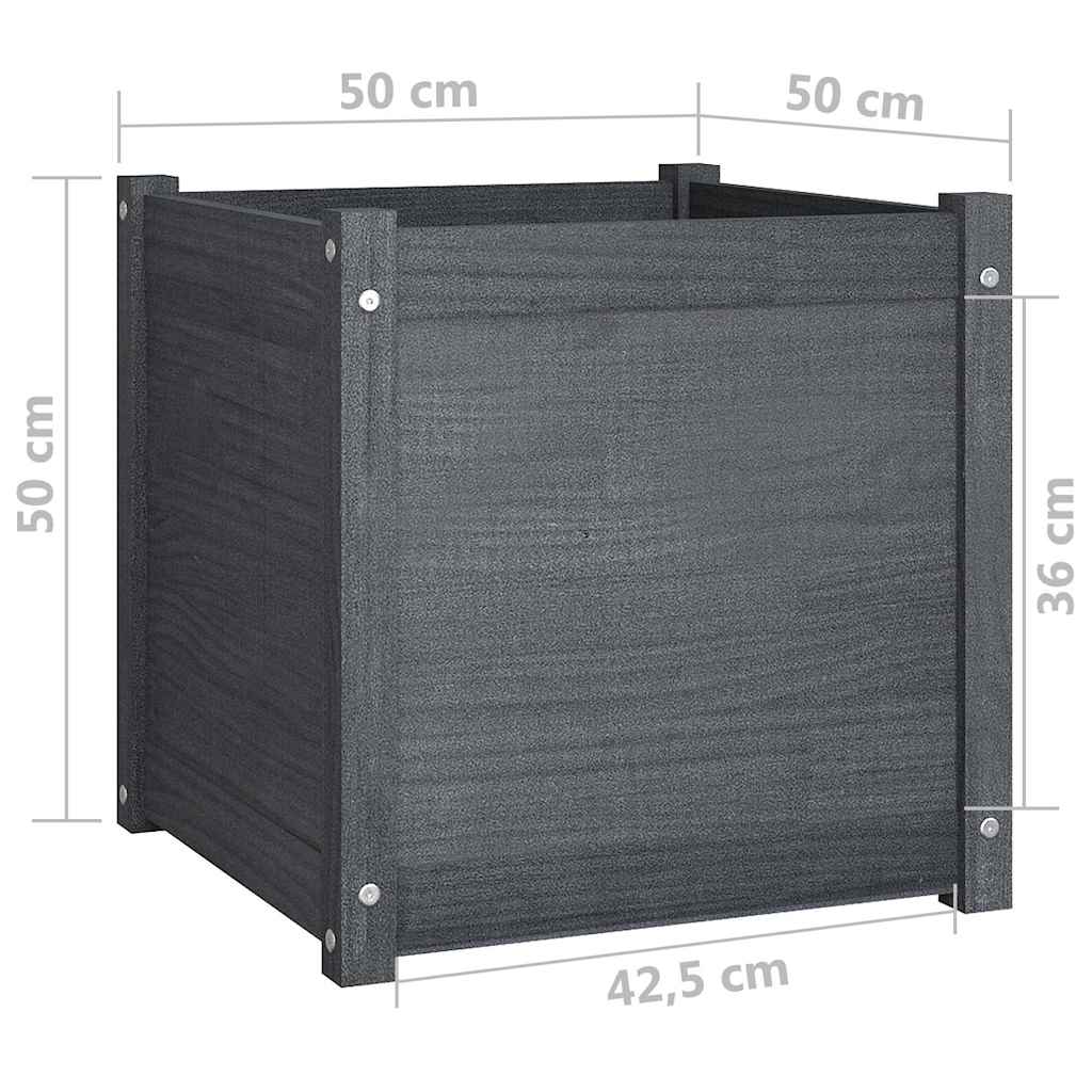Sodo loveliai, 2vnt., pilki, 50x50x50cm, pušies masyvas Sodo loveliai, 2vnt., pilki, 50x50x50cm, pušies masyvas
