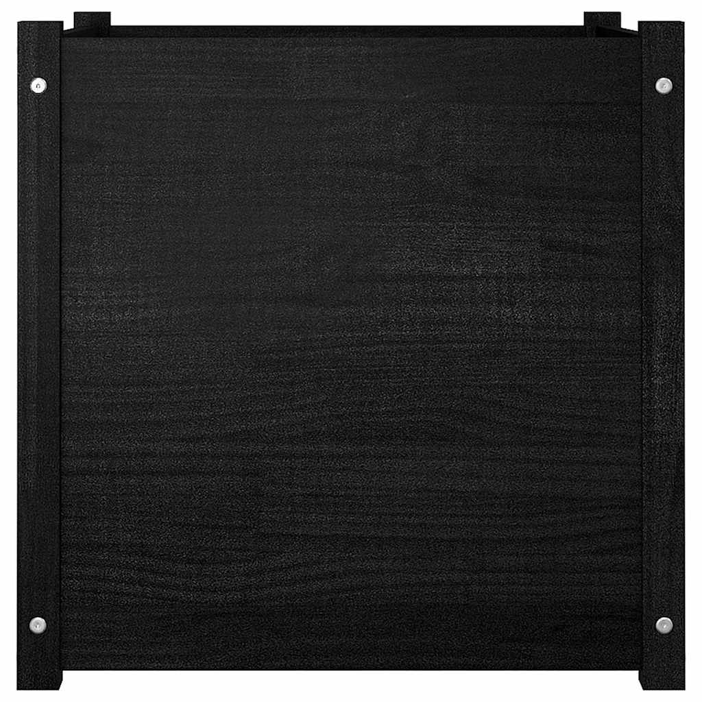 Sodo lovelis, juodas, 60x60x60cm, pušies medienos masyvas Sodo lovelis, juodas, 60x60x60cm, pušies medienos masyvas - Image 3