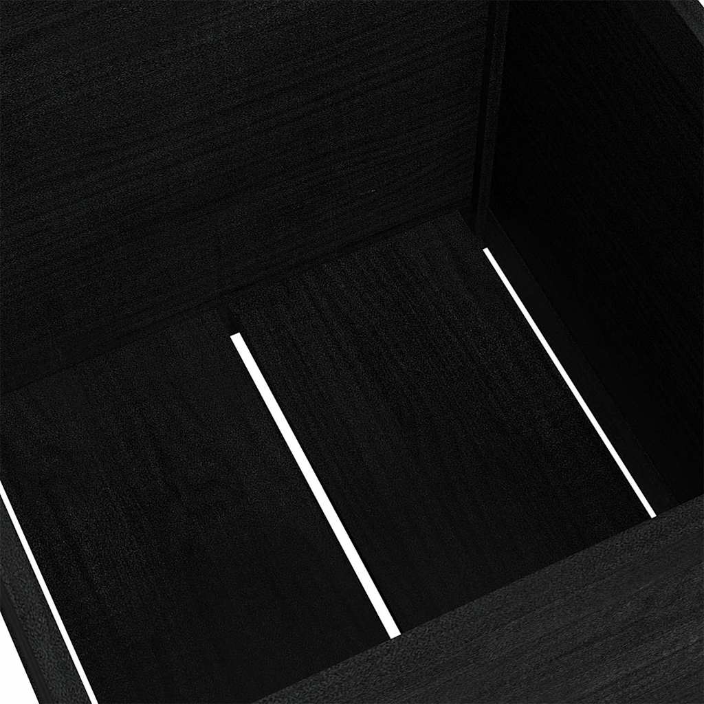 Sodo lovelis, juodas, 60x60x60cm, pušies medienos masyvas Sodo lovelis, juodas, 60x60x60cm, pušies medienos masyvas - Image 5