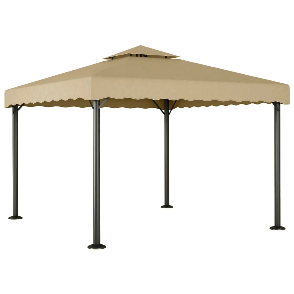 Pavėsinė, taupe spalvos, 3x3m, aliuminis ir plienas Pavėsinė, taupe spalvos, 3x3m, aliuminis ir plienas - Image 2