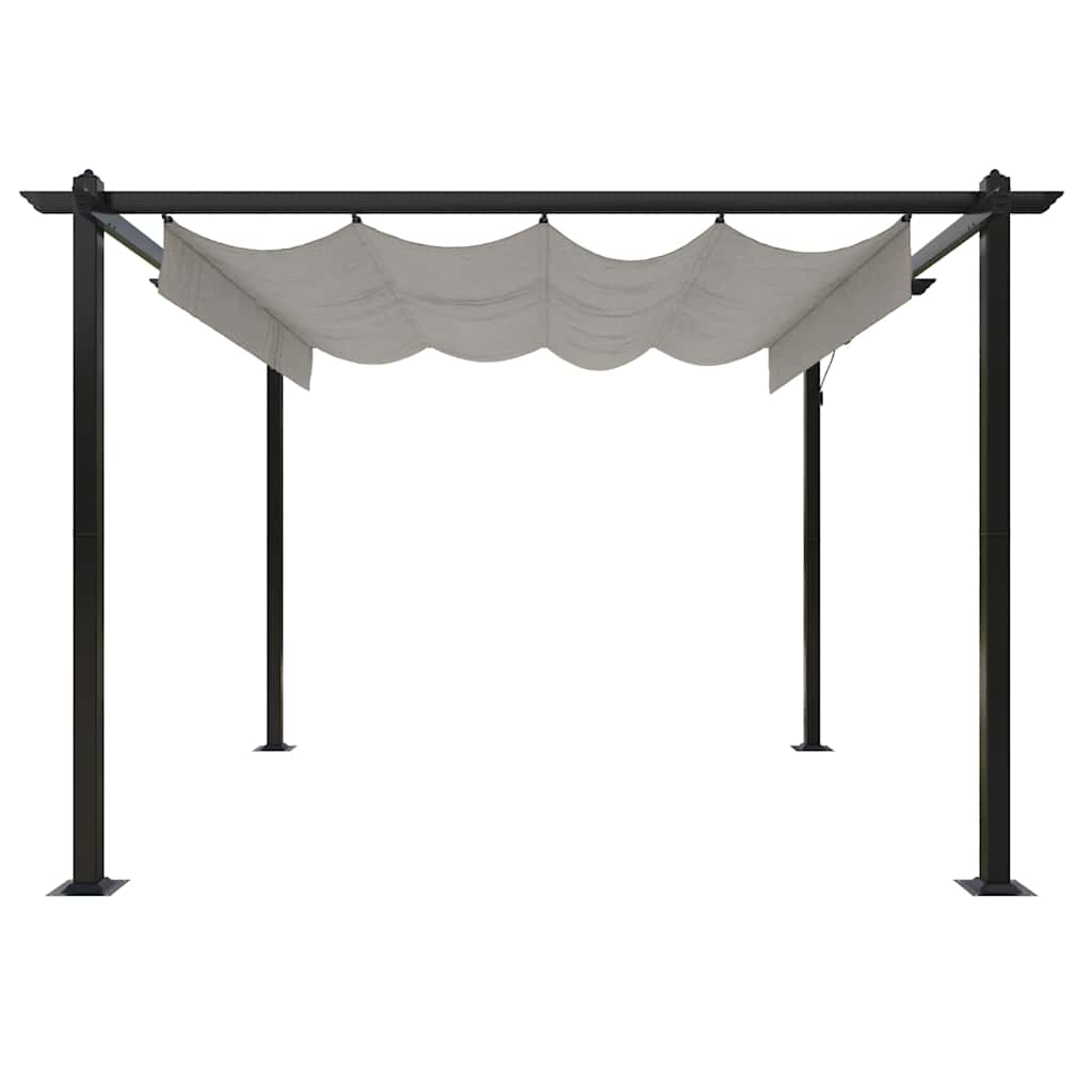 Sodo pavėsinė su įtraukiamu stogu, kreminės spalvos, 3x3m Sodo pavėsinė su įtraukiamu stogu, kreminės spalvos, 3x3m - Image 5