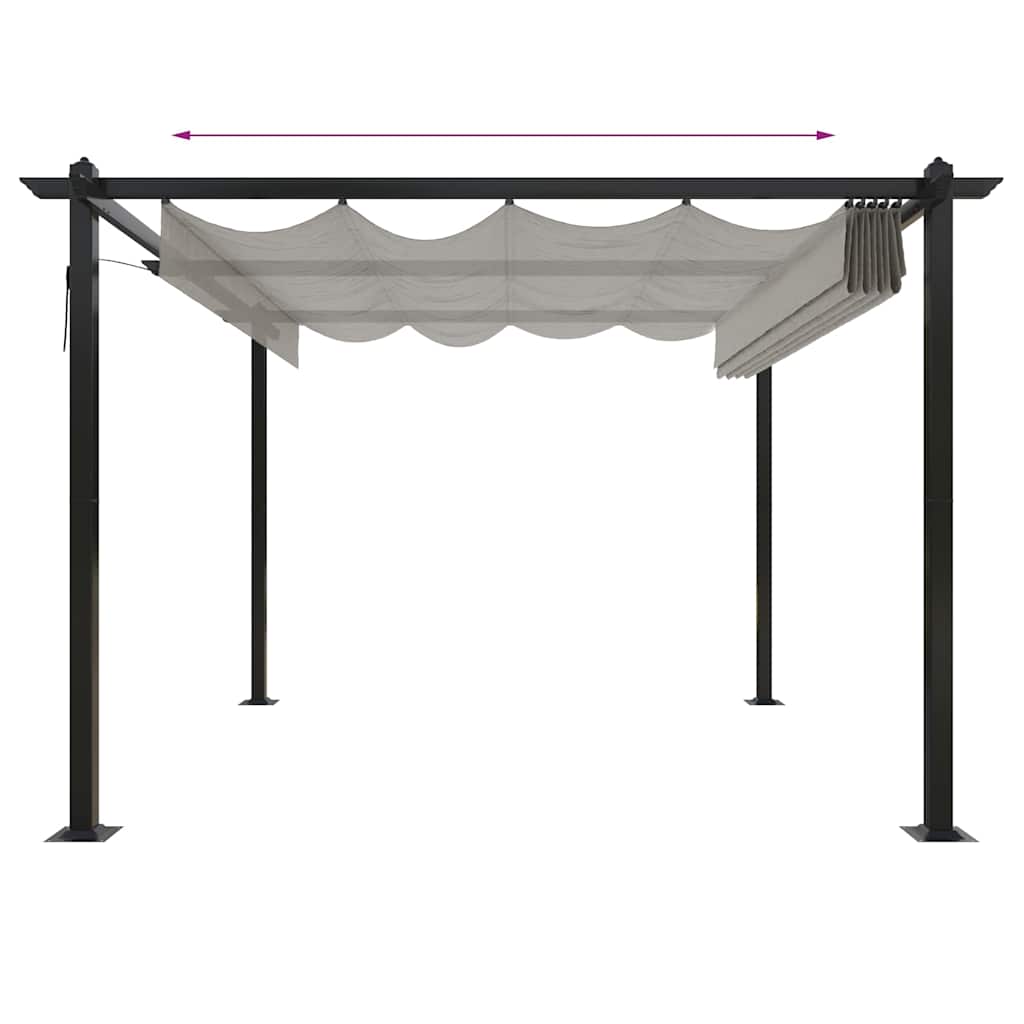 Sodo pavėsinė su įtraukiamu stogu, kreminės spalvos, 3x3m Sodo pavėsinė su įtraukiamu stogu, kreminės spalvos, 3x3m - Image 6