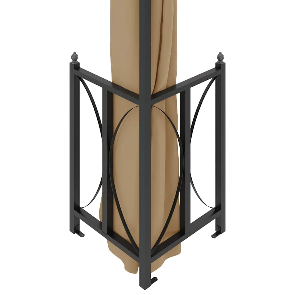 Pavėsinė su šoninėmis sienomis ir stogu, taupe spalvos, 3x4m Pavėsinė su šoninėmis sienomis ir stogu, taupe spalvos, 3x4m - Image 5