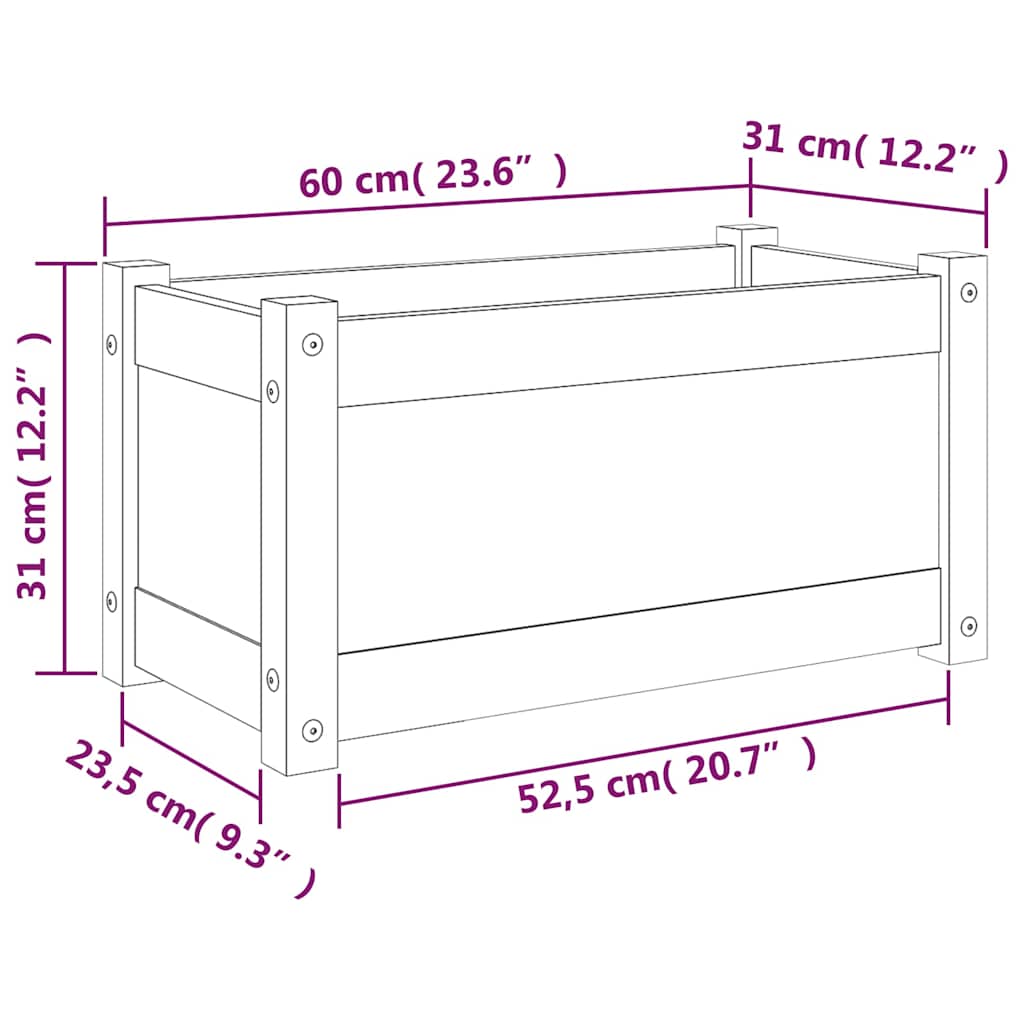 Sodo lovelis, 60x31x31cm, pušies medienos masyvas Sodo lovelis, 60x31x31cm, pušies medienos masyvas