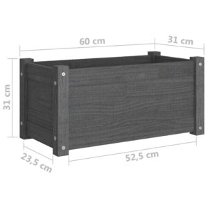 Sodo lovelis, pilkas, 60x31x31cm, pušies medienos masyvas