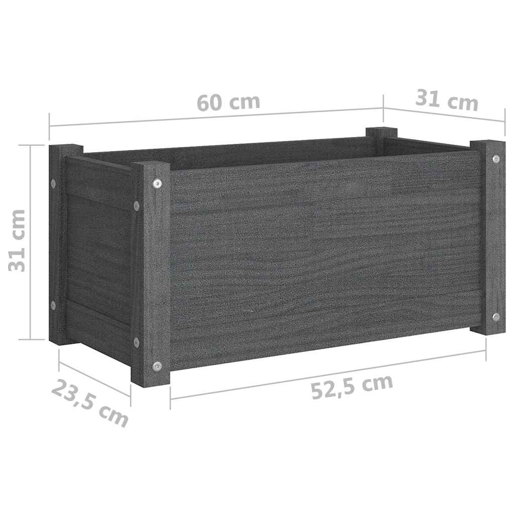 Sodo lovelis, pilkas, 60x31x31cm, pušies medienos masyvas Sodo lovelis, pilkas, 60x31x31cm, pušies medienos masyvas