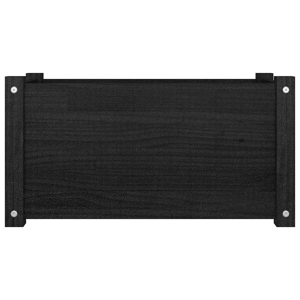 Sodo lovelis, juodas, 60x31x31cm, pušies medienos masyvas Sodo lovelis, juodas, 60x31x31cm, pušies medienos masyvas - Image 3