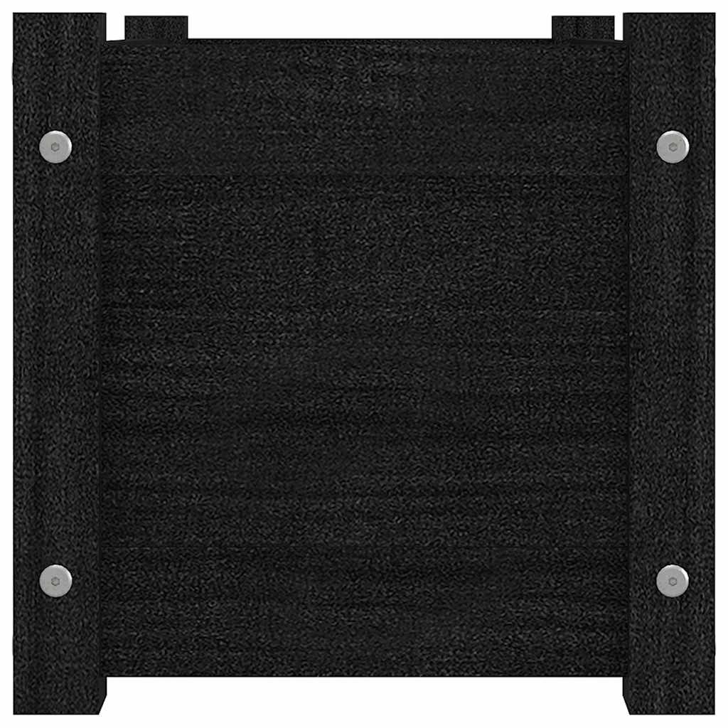 Sodo lovelis, juodas, 60x31x31cm, pušies medienos masyvas Sodo lovelis, juodas, 60x31x31cm, pušies medienos masyvas - Image 4