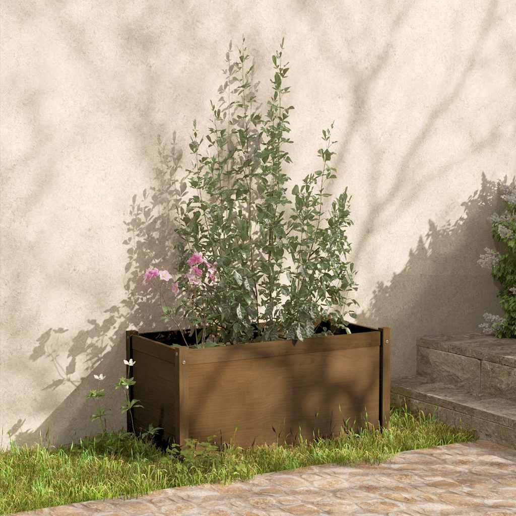 Sodo loveliai, 2vnt., medaus rudi, 100x50x50cm, pušies masyvas Sodo loveliai, 2vnt., medaus rudi, 100x50x50cm, pušies masyvas - Image 3